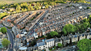 Aerial view of houses