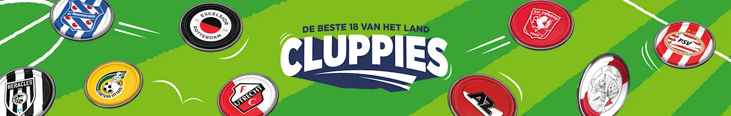 Cluppies campagnebeeld met rondvliegende Cluppies.