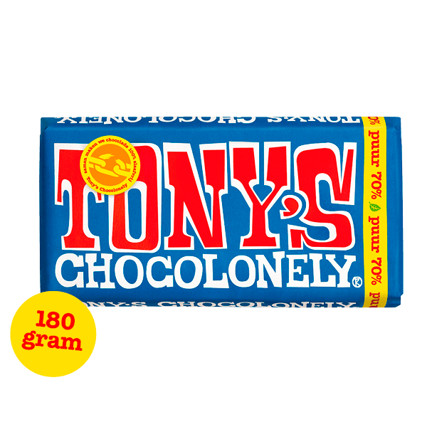 Tony S Chocolonely Chocoladereep Puur Fairtrade Per Wikkel 180 G