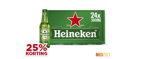 Heineken krat met 25% korting. Geldig van 29 oktober t/m 4 november