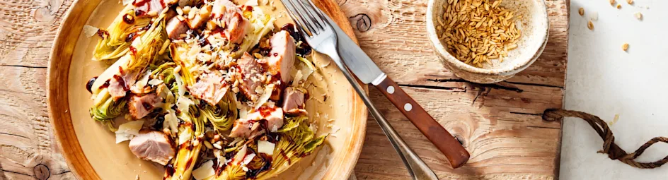 Geroosterde andijvie met parmezaan en balsamico