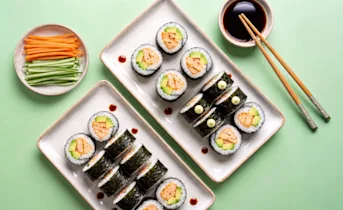 Zalm sushi met wasabispread