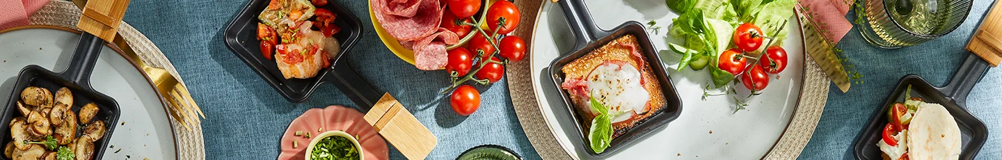 Gourmet recepten met mini-pannetjes gevuld met vlees, groenten, kaas en verse ingrediënten.