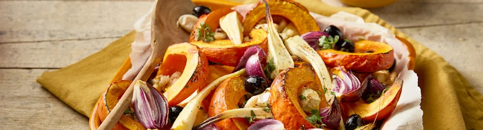 Traybake met geroosterde herfstgroente