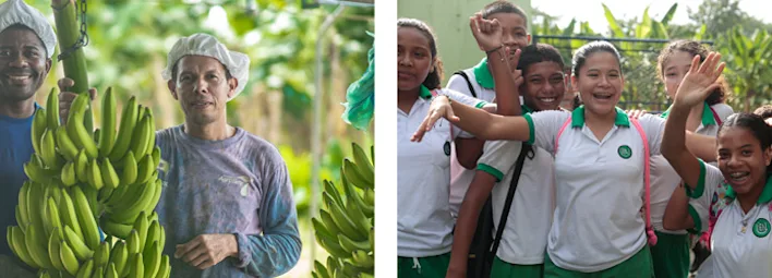 Fairtrade bananen boeren en studenten