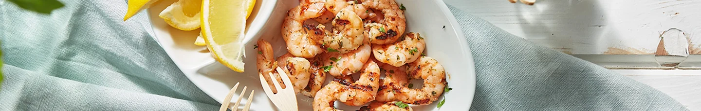 Gemarineerde garnalen met citroen
