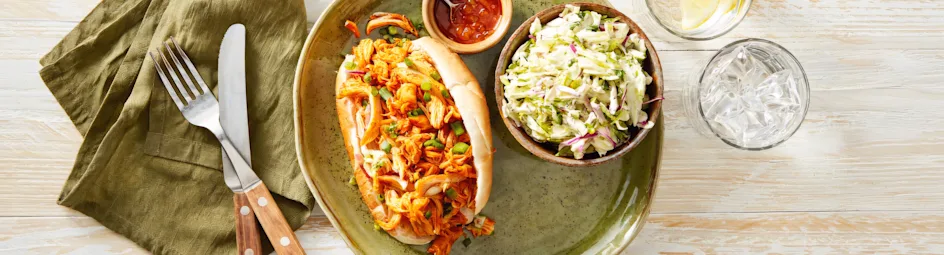 Langzaam gegaarde pulled chicken van de BBQ