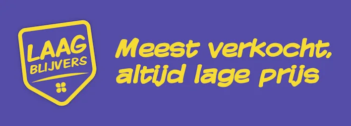 Laagblijvers logo met "Meest verkocht, altijd lage prijs".