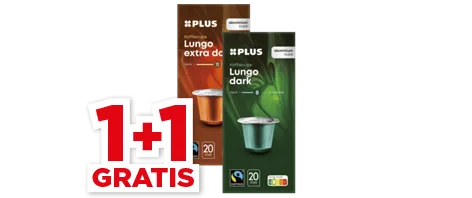 PLUS Koffiecups 1+1 gratis. Geldig van 6 t/m 12 mei