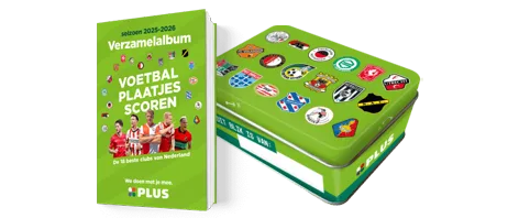 Verzamelalbum en verzamelblik voetbalplaatjes