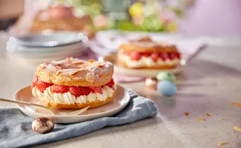 Mini Paris-Brest met mascarponecrème en aardbeien