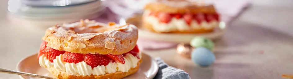 Mini Paris-Brest met mascarponecrème en aardbeien