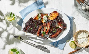 Geroosterde spareribs piri piri met gepofte zoete aardappelen