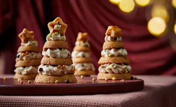 Kerstboompjes met mokkacrème