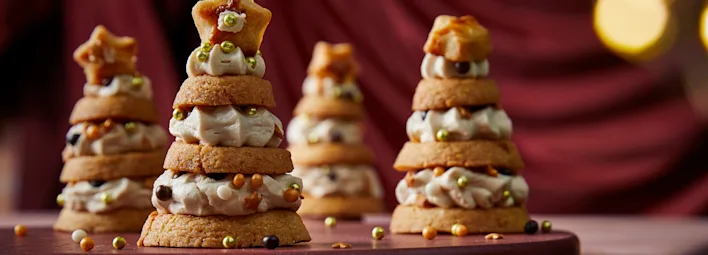 Kerstboompjes met mokkacrème