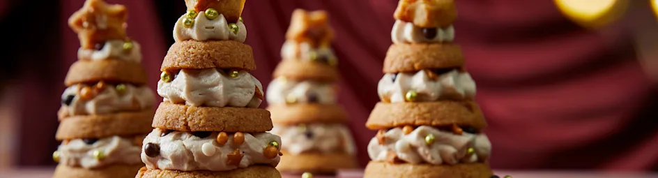 Kerstboompjes met mokkacrème