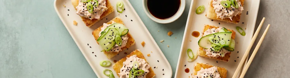 Krokante sushiblokjes met tonijn