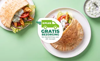 Pita met kip, rauwkost en tzatziki
