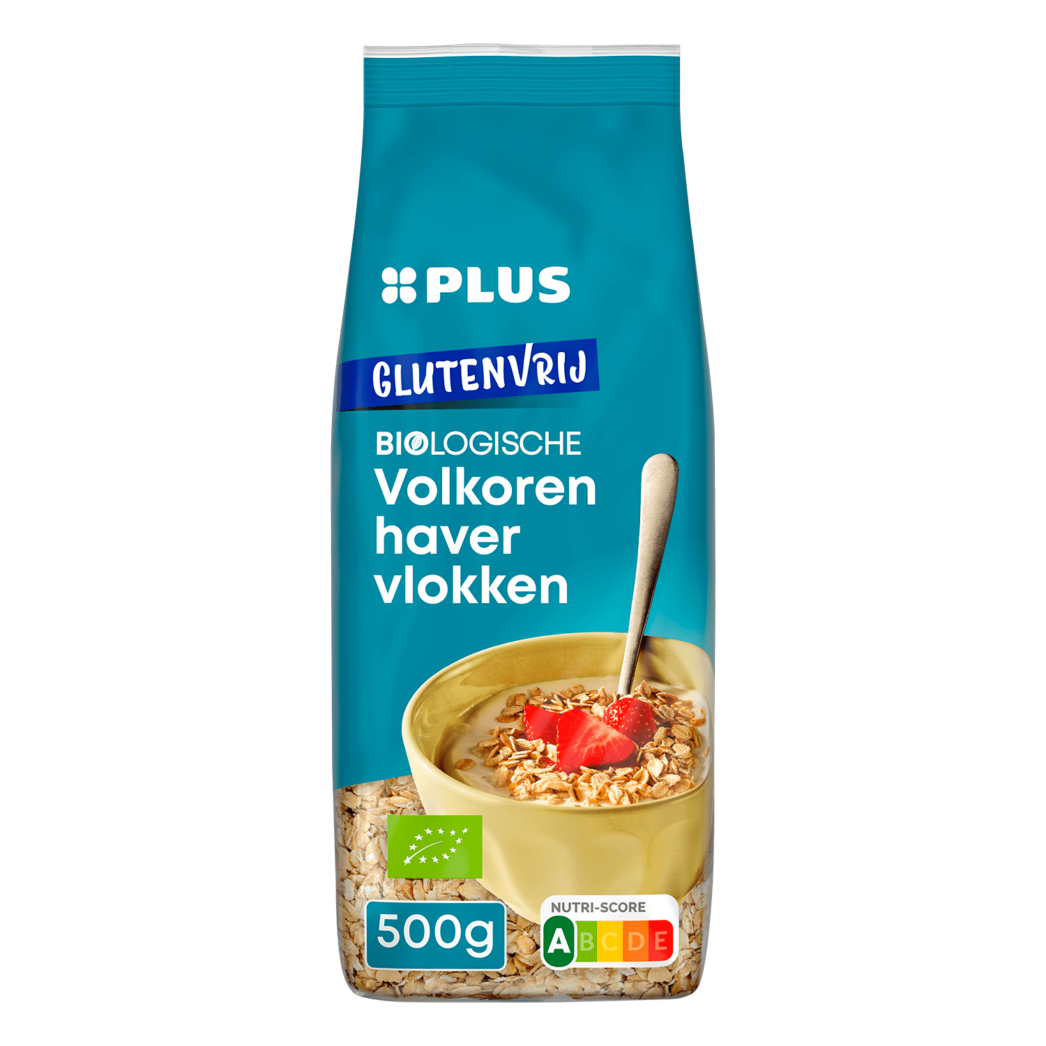 PLUS Volkoren Havervlokken Bio Glutenvrij Per Zak 500 G