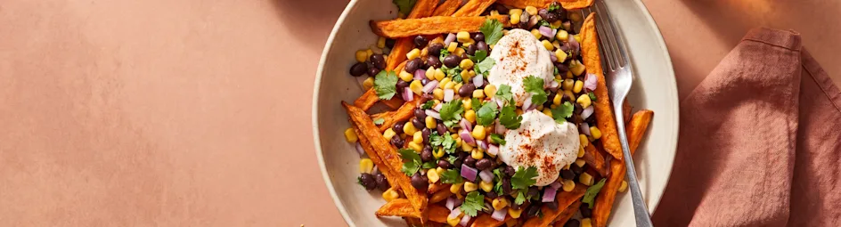 Loaded zoete aardappelfriet