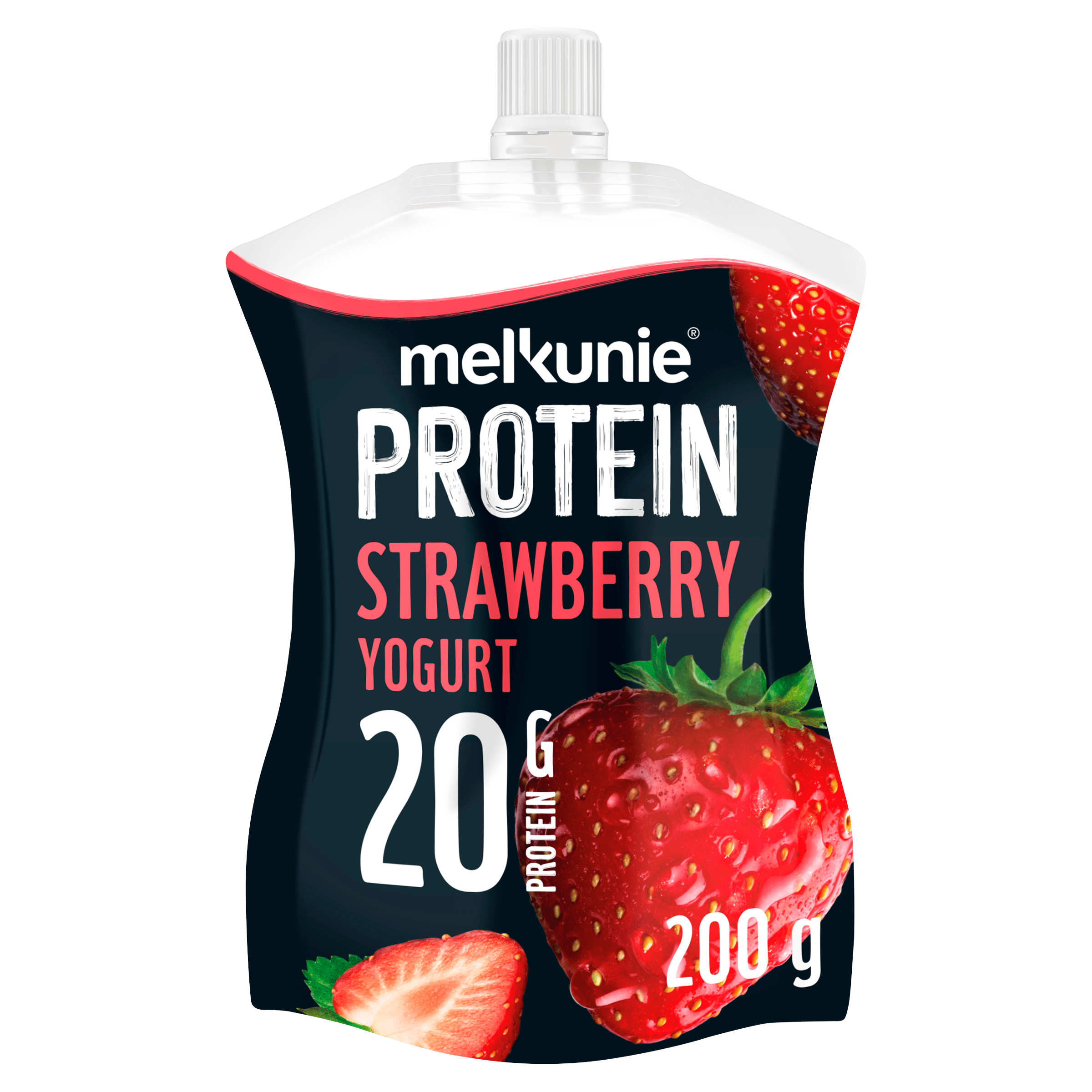 Melkunie Protein Yoghurt Aardbei Per Zak 200 G