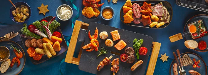 Gourmettafel met kerst.