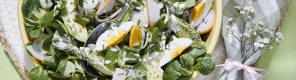 Avocado-eisalade met kip en citroendressing