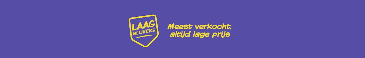 Laagblijvers logo met verschillende best verkochte Laagblijvers producten.