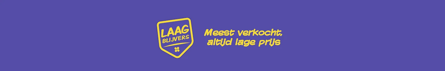 Laagblijvers logo met verschillende best verkochte Laagblijvers producten.
