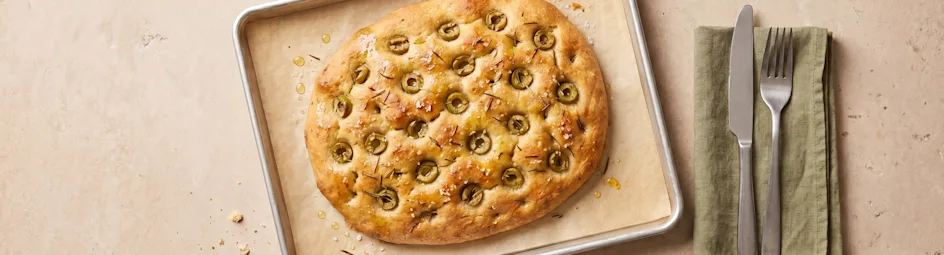 Glutenvrije focaccia met olijven