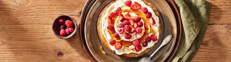 Oranjekoektaartjes met mascarpone en rood fruit