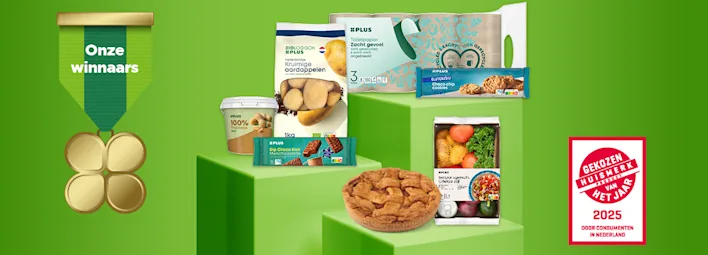 Producten van ‘Gekozen Huismerk Product van het Jaar’ van PLUS.