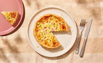 Quiche met prei en ham