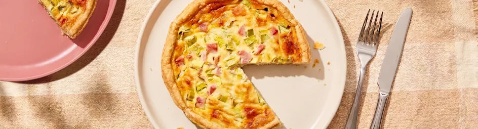 Quiche met prei en ham