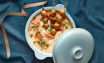 Zalmpannetje met venkel en krielspies