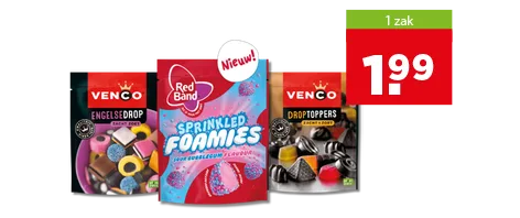 Redband en venco 1 voor 1,99. Geldig van 7 t/m 13 oktober