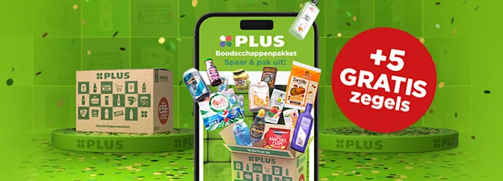 Sparen met de PLUS app voor het PLUS boodschappenpakket