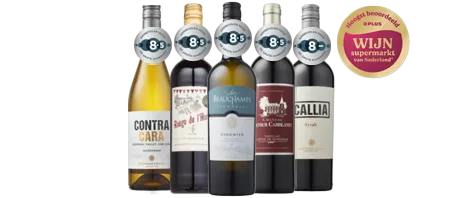 Wijn top 5 met 1 euro korting. Geldig t/m 31 oktober