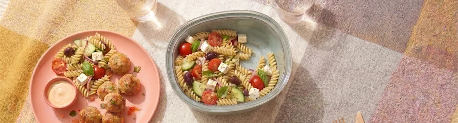Frisse pastasalade met feta
