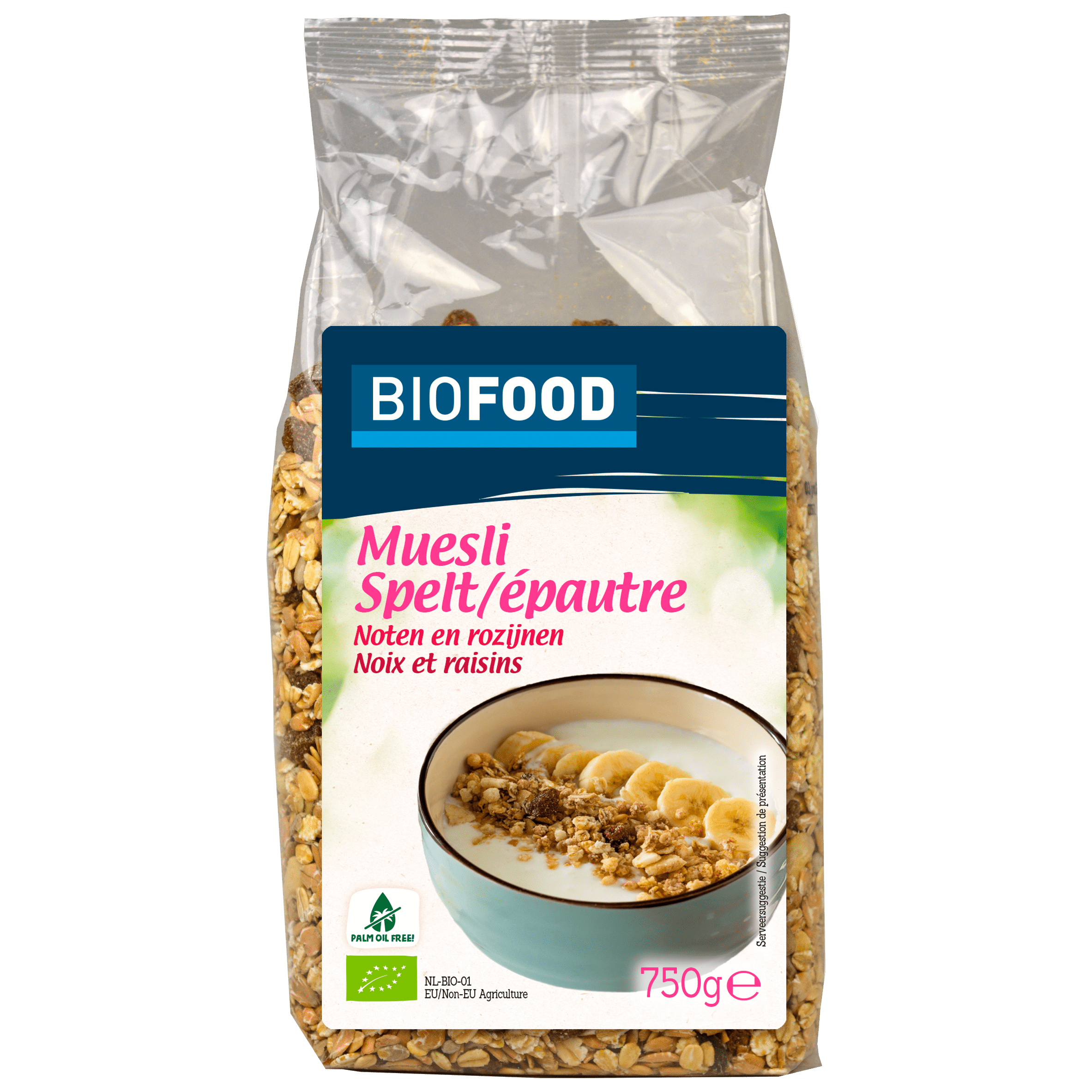 Damhert Biofood Speltmuesli Noten Rozijnen Bio Per Zak 750 G