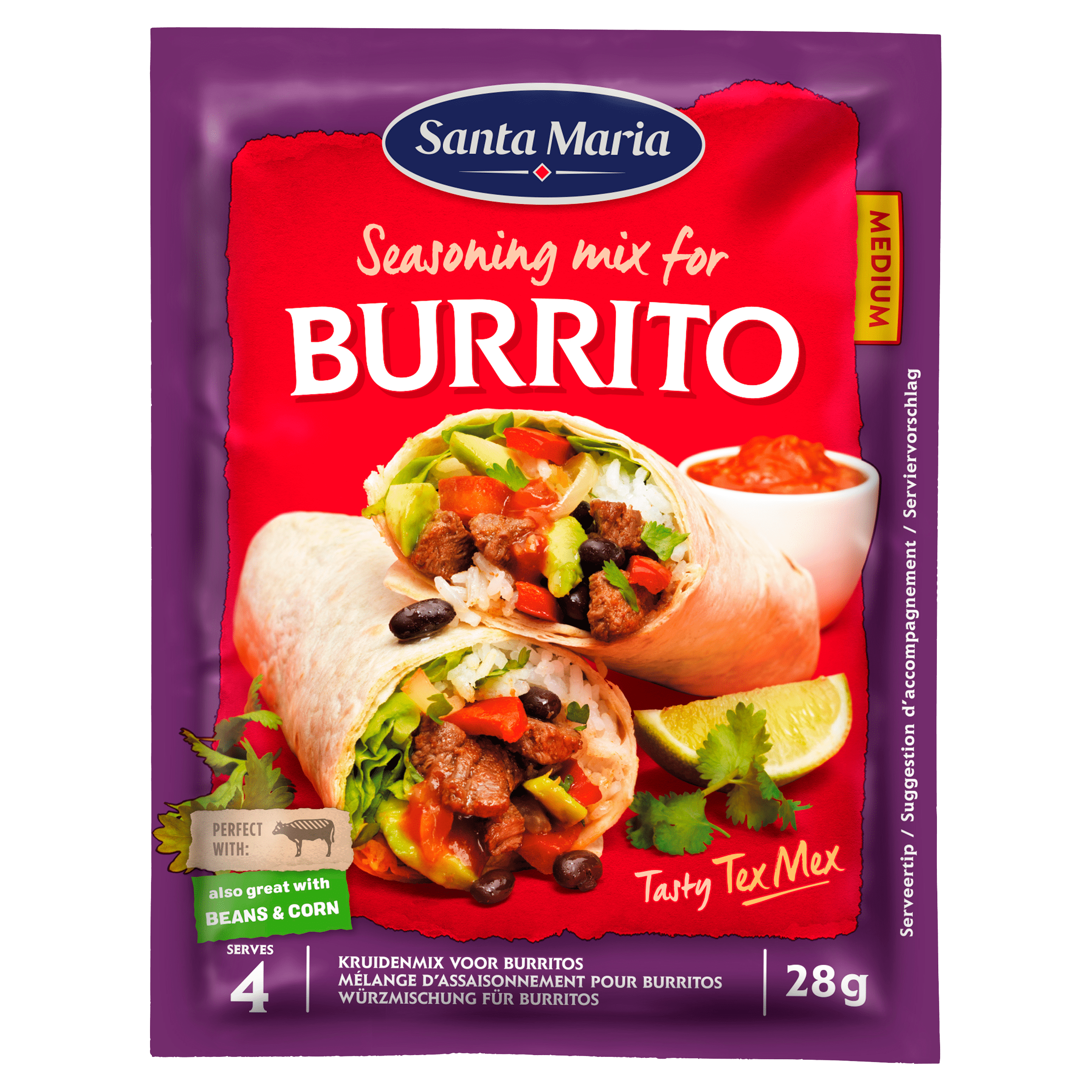 Santa Maria Burrito Kruidenmix Zakje 30 Gram Per Zak 28 G