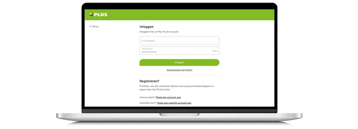Visuele uitleg van stap 2 van het online bestellen van boodschappen bij PLUS.