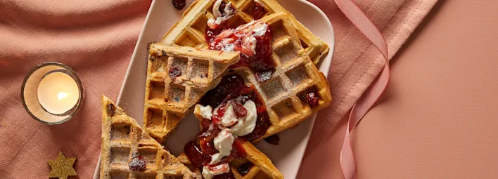 Cranberrykaneelwafels