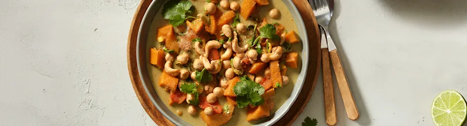 Zoete-aardappelcurry met kikkererwten