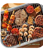 Groenten en vlees uit het BBQ assortiment van PLUS