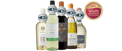 Wijn top 5 met 1 euro korting. Geldig van 1 t/m 30 september