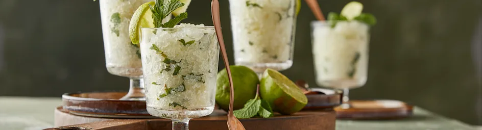 Perzik-hibiscus lychee granité met munt