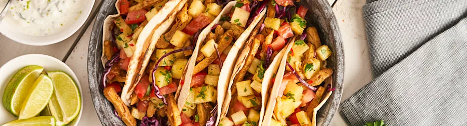 Vegetarische taco’s met pittige ananassalsa