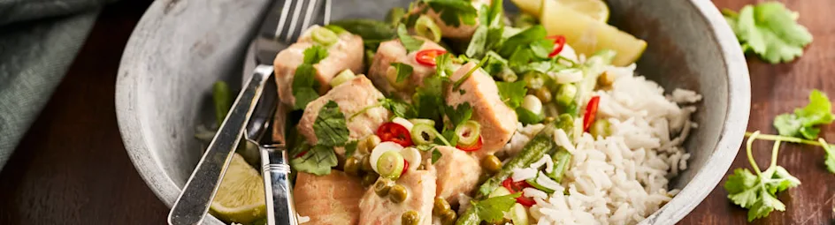 Thaise groene curry met zalm