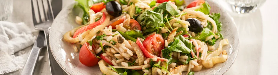 Spinaziesalade met krab, venkel en avocado